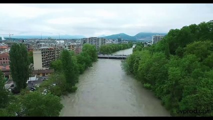 Arve und Rhone in Genf - Luftaufnahmen