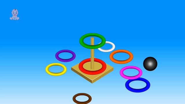 Colors for Children to Learn with Wooden Face Hammer Stacking Rings Kids Color Learning Videos