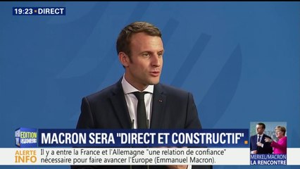 Macron accueilli chaleureusement à Berlin: "Ça me touche beaucoup"
