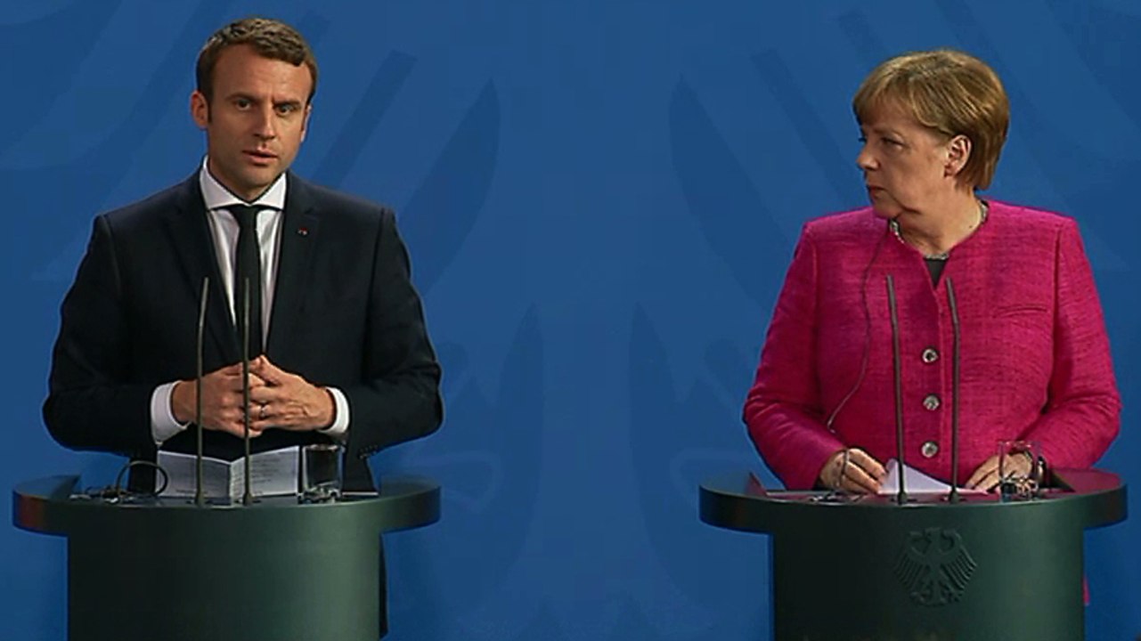 Conférence de presse conjointe d'Emmanuel Macron avec Angela Merkel
