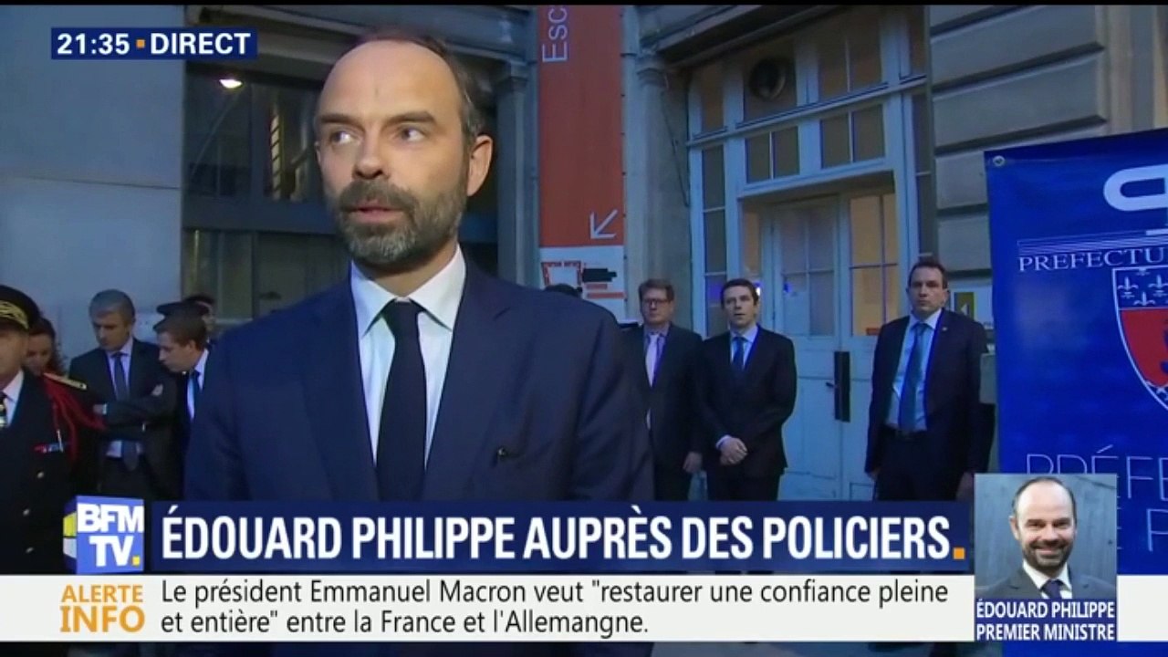 Édouard Philippe à la préfecture de police de Paris: "Je voulais leur dire qu'on est avec eux"