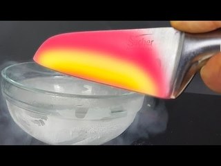 EXPERIMENT Glowing 1000 degree KNIFE VS LIQUID NITROGEN