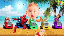 Colors for Children to Learn with Bad BABY Cry and Spider man vs MASHA and the BEAR & McQUEEN CARS