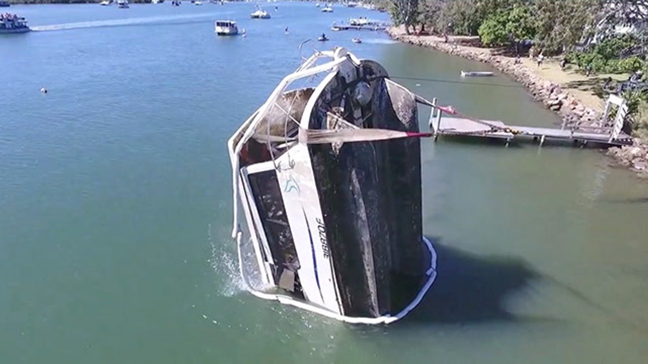 Capsized Boat Recovered From Sparkling River