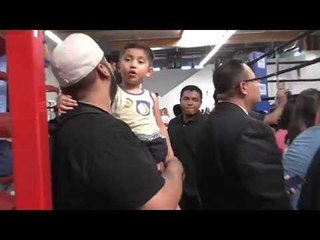 Big G and his grandson at fan appreciation workout - EsNews Boxing