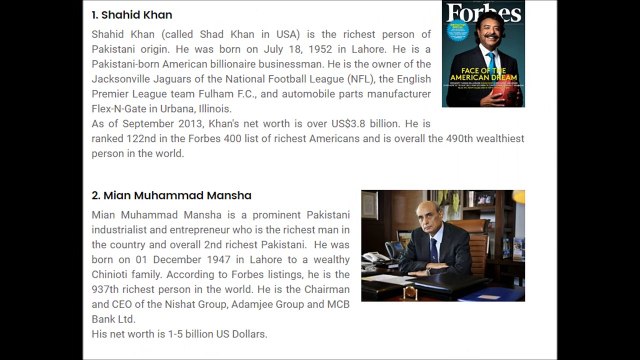 Top 15 Richest pakistani family And there Assets detail
