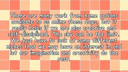 Two Work at Home Options You Might Consider