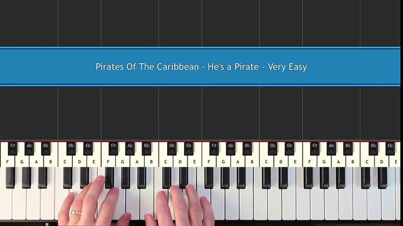 Pirates Of The Caribbean - He's a Pirate - Piano Tutorial Easy - How to Play (synthesia)