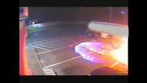 Gas Truck Fire at Service Station during Refuel