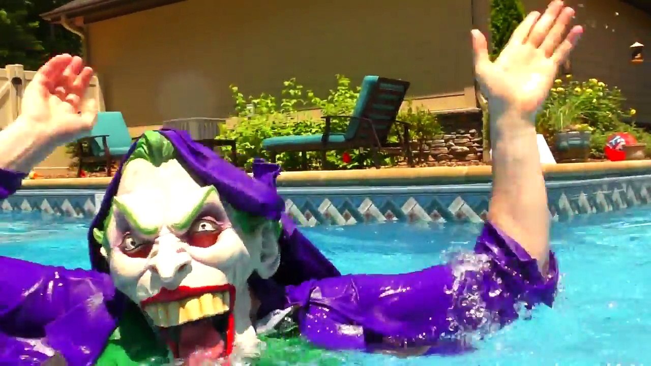 BATMAN Shark Attack Prank - Superhero Pool Party - Superheroes In Real Life Movies for Kids