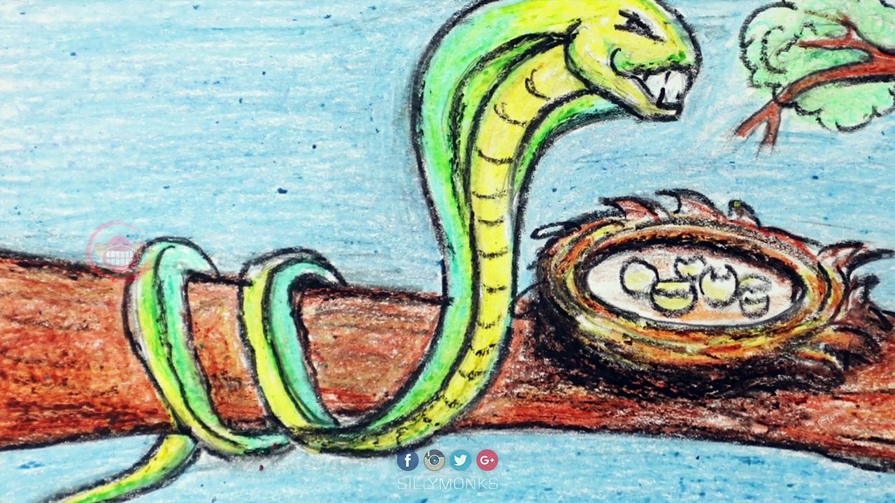 The Cobra And The Crows, Panchatantra Tales In English, Stories For Kids, By Silly Kids