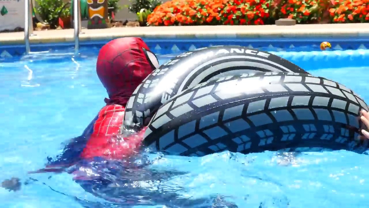 COOKIE MONSTER vs Killer SHARK - Superhero Pool Party Prank - Superheroes In Real Life