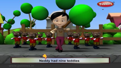 Neddy Had Nine Teddies | Baby songs | Funny poems for kids | 3d animated songs for kids |  Funny songs for children |