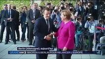 Emmanuel Macron reçu par Angela Merkel à Berlin