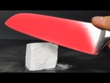 EXPERIMENT Glowing 1000 degree KNIFE VS DRY ICE