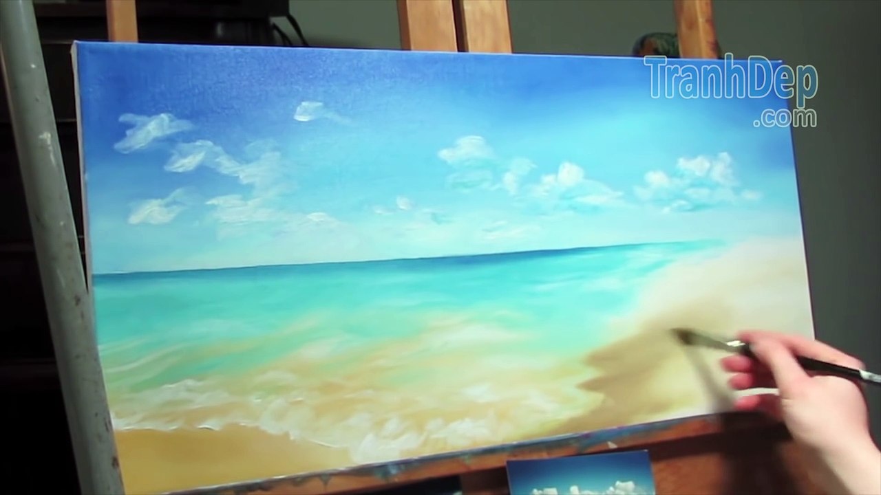 Hướng dẫn vẽ tranh phong cảnh biển tuyệt đẹp