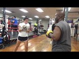 coach deon working mitts with snowqueenla EsNews Boxing