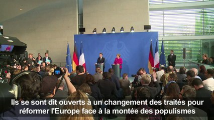 Merkel et Macron prêts à un changement des traités européens