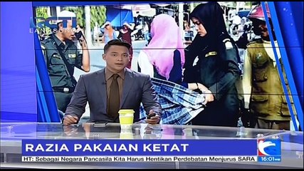 Razia Pakaian Ketat, Petugas Berikan Sarung ke Pelanggar