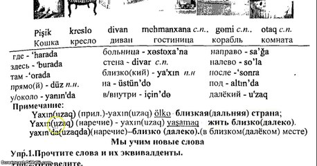 Азербайджанский язык, урок 11