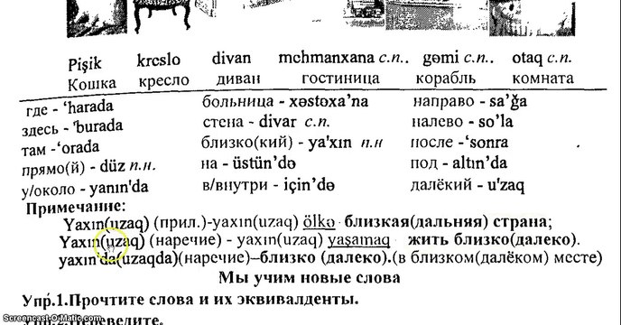 Азербайджанский язык, урок 11