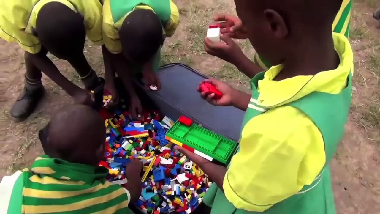 Ugandan Children Play with Legos for the First Time