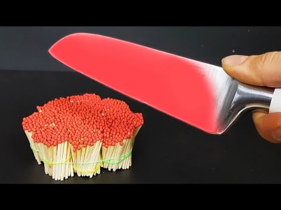 EXPERIMENT Glowing 1000 degree KNIFE VS MATCHES