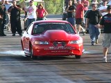 3000 HP TWIN TURBO MUSTANG GOES AIR BORN (Finish Line Shot)