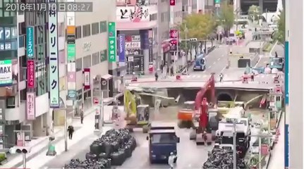 Massive Japanese Sinkhole Being Fixed Just Two Days After Road Collapsed