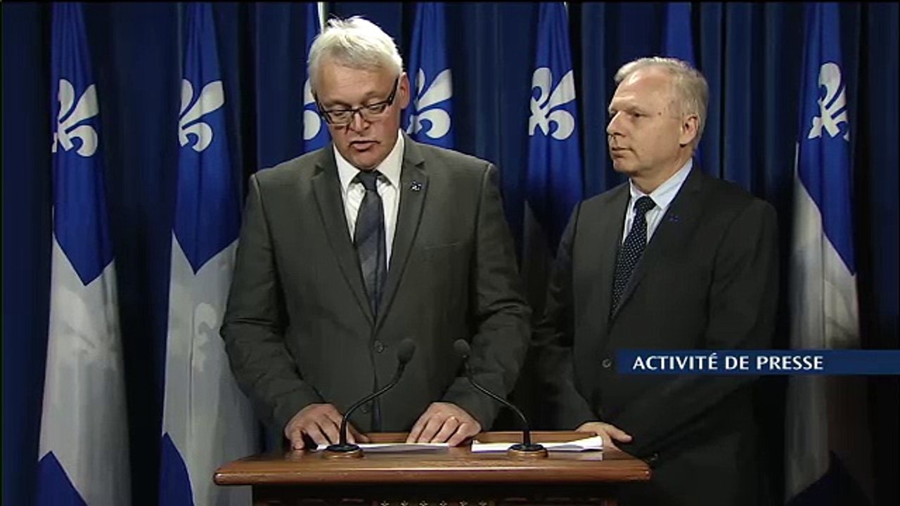 Firme Roche: Point de presse de Jean-François Lisée et de Gaétan Lelièvre