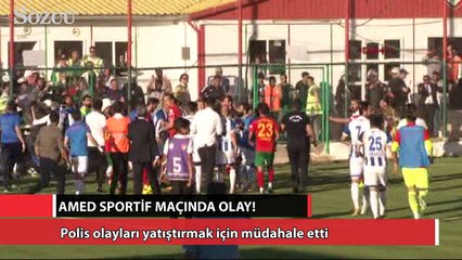 Amed taraftarları sahaya girince olaylar çıktı!