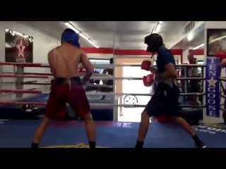 pro fighters sparring at goossen gym - esnews boxing