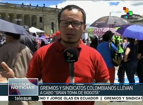 Gremios y sindicatos colombianos inician Gran toma de Bogotá