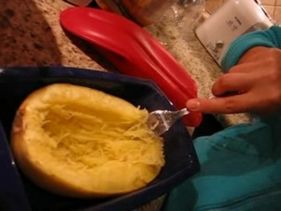Préparation courge spaghetti