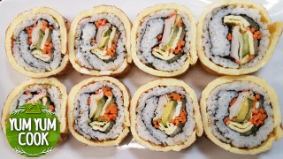 Egg Wrapped Sushi Roll