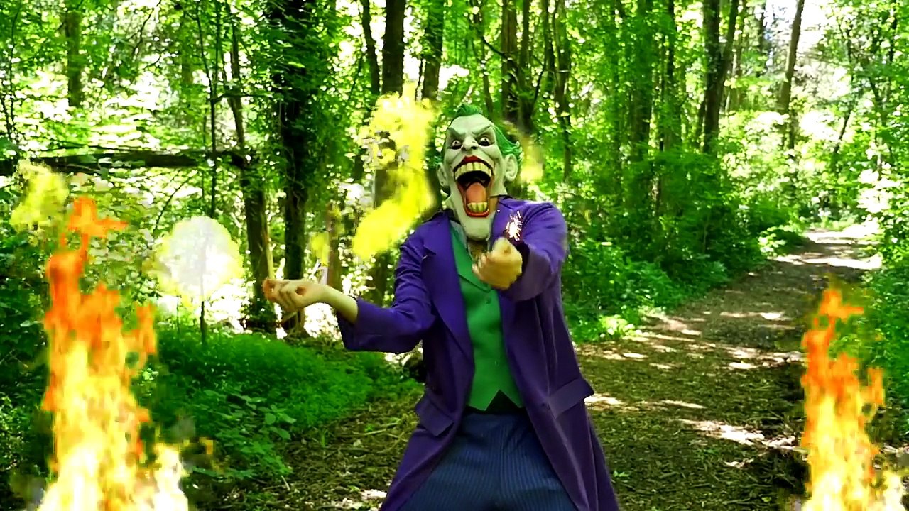 JOKER Plays with Fireworks and Fights a Huge T-Rex Dinosaur - DCTC Superheroes IRL