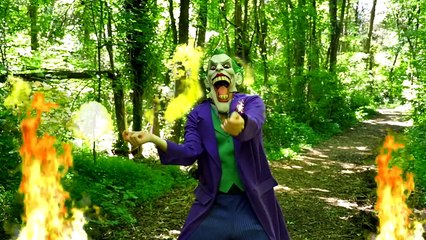 JOKER Plays with Fireworks and Fights a Huge T-Rex Dinosaur - DCTC Superheroes IRL