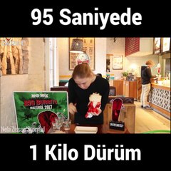 95 saniyede 1 kilo burritoyu yedi!