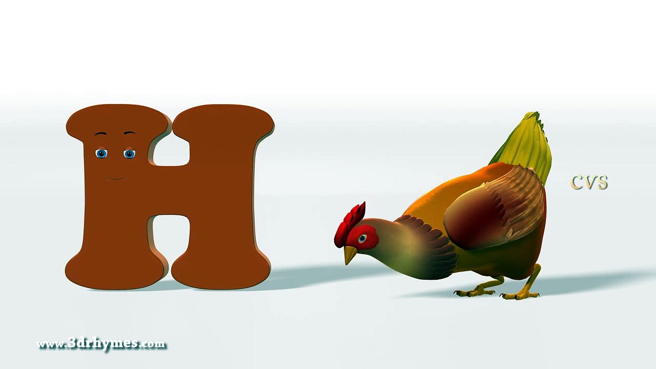A is For Apple Nursery Rhyme- 3D Animation Alphabet ABC Phonics Songs for children
