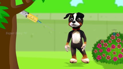 Funny Little Dog Injections in The Bottom - Learning Colors for Kids with 3D Dog_64