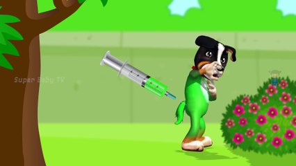 Funny Little Dog Injections in The Bottom - Learning Colors for Kids with 3D Dog_81