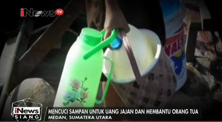 Bocah di Medan, Terpaksa Mencuci Sampan Demi Bantu Orangtua