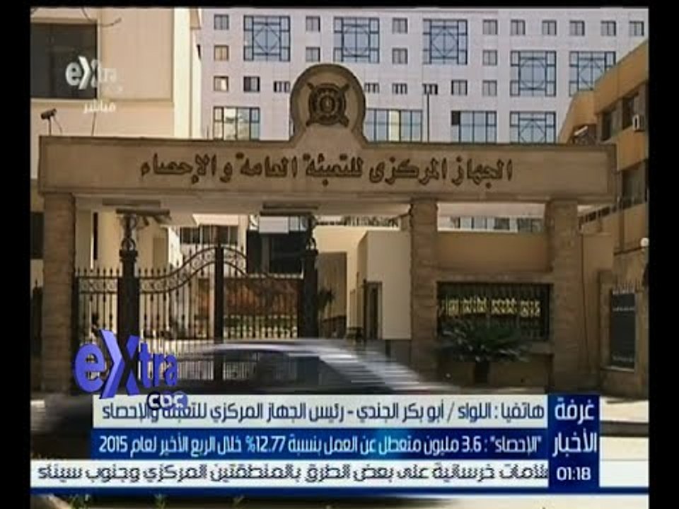 غرفة الأخبار | رئيس الجهاز المركزي للإحصاء : لا نستطيع حصر عدد البطالة الحقيقي بمصر لاستحالته