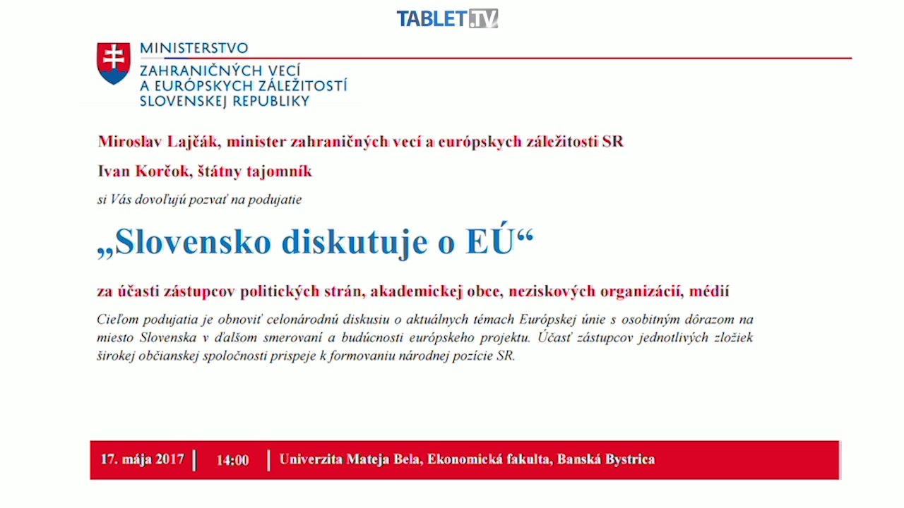 ZÁZNAM: Slovensko diskutuje o EÚ