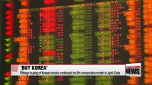 Foreign buying of Korean stocks continued for 5th consecutive month in April: data