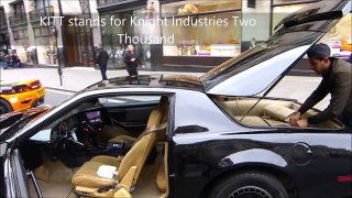 Gumball3000 2016 London - KITT from Knightrider vs the Hoff on an R8