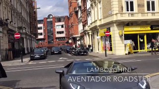 SUPERCARS seen in London including aventador, SLS black and Ferrari 488