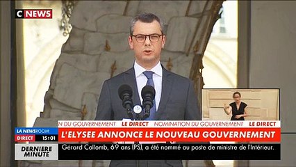 Regardez l'annonce de la composition du nouveau gouvernement faite cet après-midi à l'Elysée - VIDEO