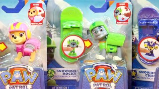 Paw Patrol Winter Rescue Snowboard Marshall Rubble Skye Rocky And Chase Play In The Snow