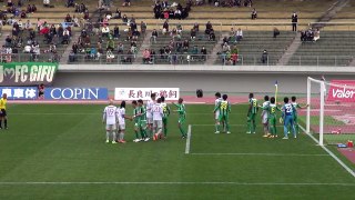 20140405 アビスパ福岡VS FC岐阜　石津勝ち越しゴール！